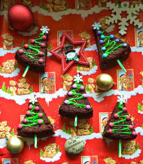 Brownies sapin de Noël à faire avec les enfants