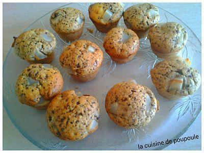 Muffins poire chocolat au thermomix ou sans