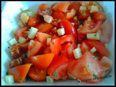 Salade de tomates comté et chorizo