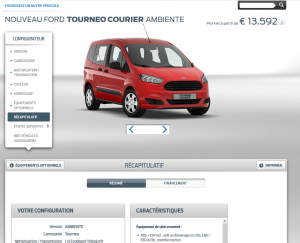 Ford Tourneo Courrier - Configurateur 2016