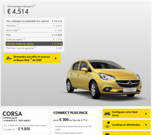 Opel Corsa 2016 - Configurateur