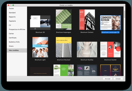 Modèles pour Pages: une superbe collection de thèmes