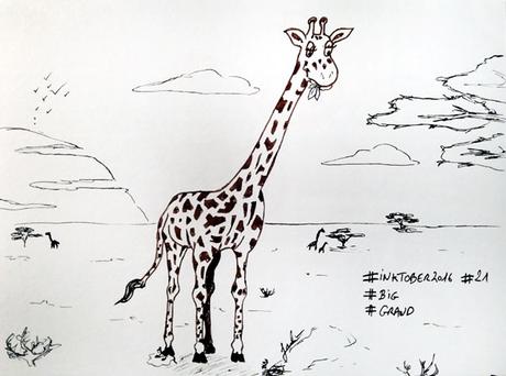 Inktober 2016 - Jour 21 - Big (Grand) - la girafe