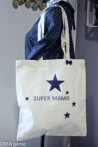 Des sacs pour la fête des grands-mères sac super mamie bleu