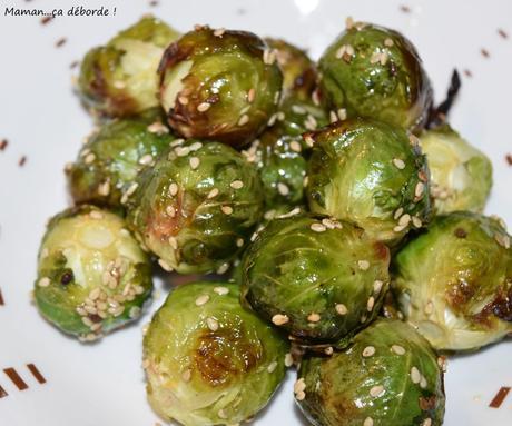 Choux Bruxelles caramélisés au sirop d'érable et sésame