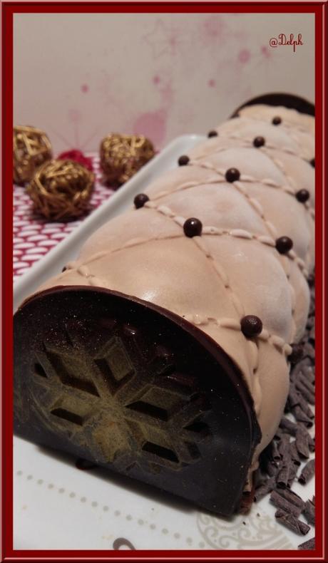 Bûche au chocolat et son Insert au crémeux de fruits de la passion Bûche au chocolat et son Insert au crémeux de fruits de la passion