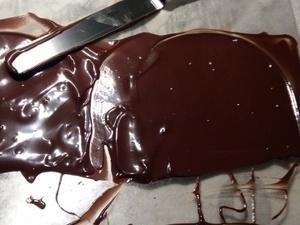Bûche au chocolat et son Insert au crémeux de fruits de la passion Les embouts