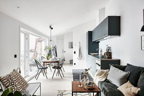 Visite deco petit appartement en longueur style nordique