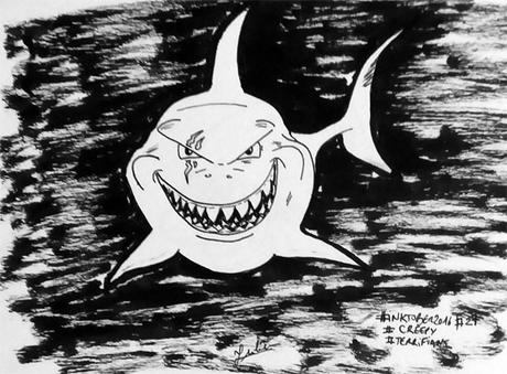 Inktober 2016 - Jour 27 - Terrifiant (Creepy) - le grand requin blanc