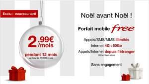 Vente privée Free Mobile : le forfait 50 Go à 2,99 euros par mois !