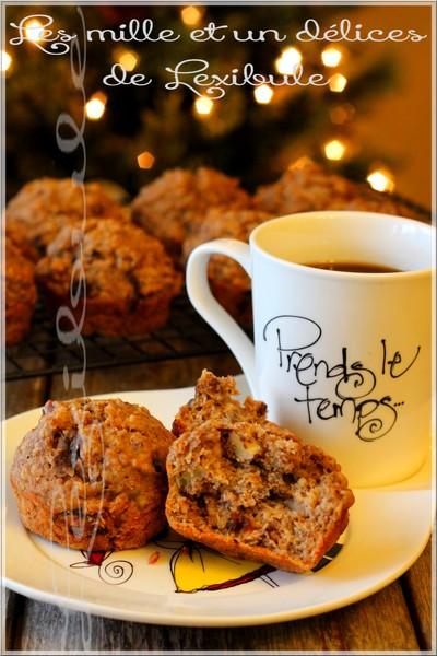 ~Muffins aux bananes, dattes et noix de grenoble~