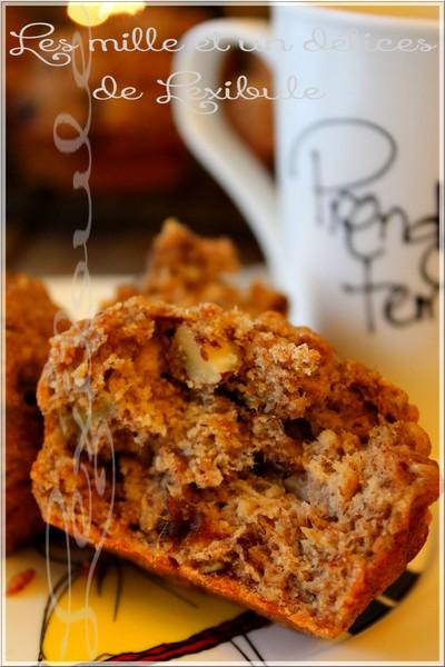 ~Muffins aux bananes, dattes et noix de grenoble~