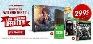 Bon Plan – Xbox One S 1 To edition Battlefield+ Battlefield 1 + Gears of War 4 + Rainbow Six Siege + 1 an de Live à 299.99€