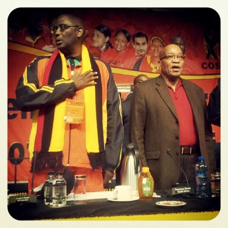 Vavi et Zuma au congrès du Cosatu (©Sébastien Hervieu)