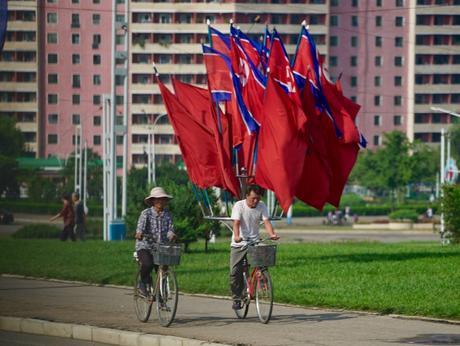 A vélo, en Corée du Nord