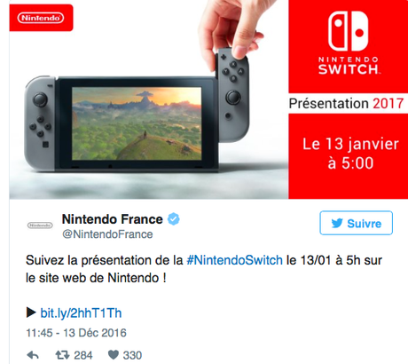 Pour suivre la présentation de la Nintendo Switch en janvier prochain, il va falloir rester éveillé !