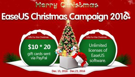 Noël 2016 : des cartes cadeaux Paypal & des logiciels EaseUS à gagner