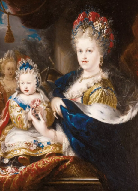Marie-Louise avec son fils Louis, futur Louis Ier, par Melendez (au second plan on aperçoit la princesse des Ursins)