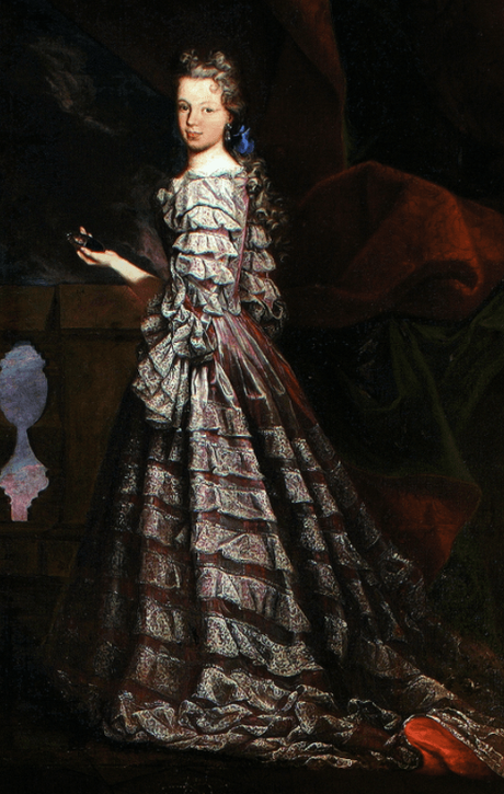 Marie Louise tenant une miniature de Phiippe V, par Maria Leuel (Saragosse)
