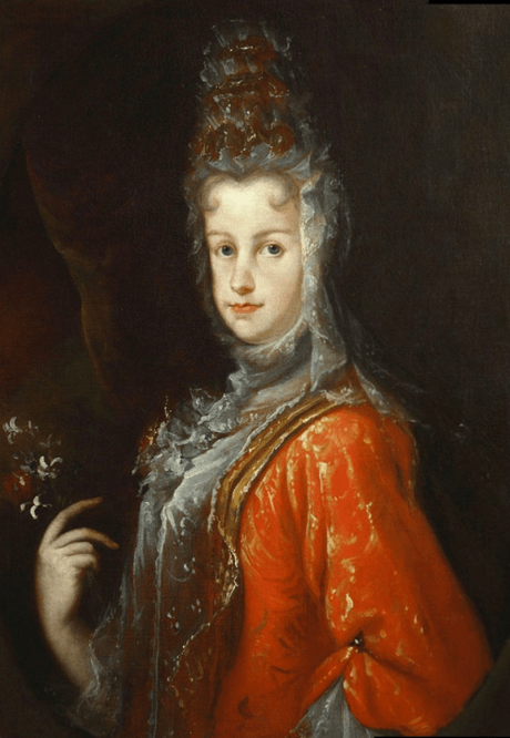Marie-Louise par Melendez, un an avant sa mort : une écharpe de dentelle cache ses ganglions. 