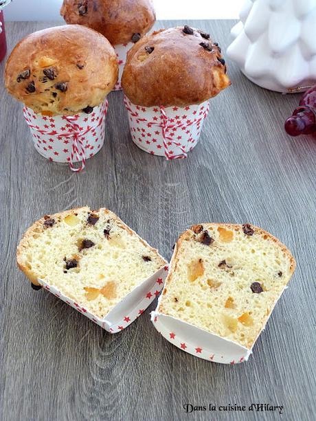 Mini panettone aux pépites de chocolat et oranges confites Jour 18 🎄 / Mini panettones with chocolate chunks and candied orange peels Day 18