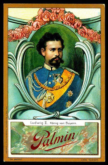 Chromos Margarine Palmin: le Roi Louis II et ses châteaux (2) / Le portrait du Roi
