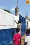 Peinture murale dans une école primaire de Kribi