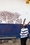 Peinture murale dans une école primaire de Kribi