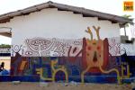 Peinture murale dans une école primaire de Kribi