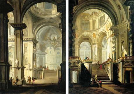 tiepolo-et-gerolamo-mengozzi-colonna-vesr-1725-coll-privee-the-interior-of-a-church-with-vestal-virgins-and-other-figures-and-the-interior-of-a-classical-library-with-figures