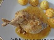 Cailles farcies pommes marrons, sauce foie gras l'armagnac