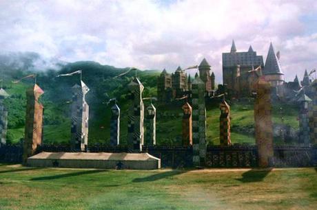 Vue du terrain de Quidditch de Poudlard