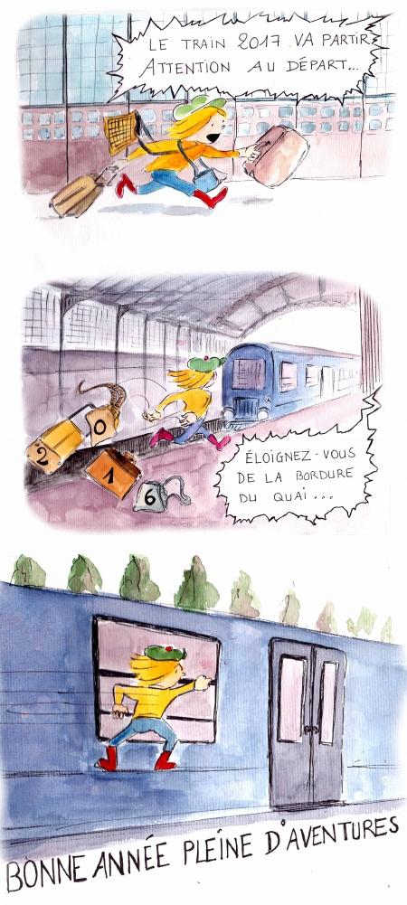  webzine,bd,gratuit,zébra,bande-dessinée,fanzine,strip,lola,aurélie dekeyser,voeux,2017,train,gare,paris