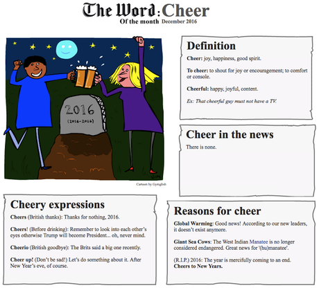 The Word of the Month (DECEMBER 2016) : CHEER