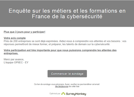 EY cybersécurite OPIIEC compétences surveymonkey