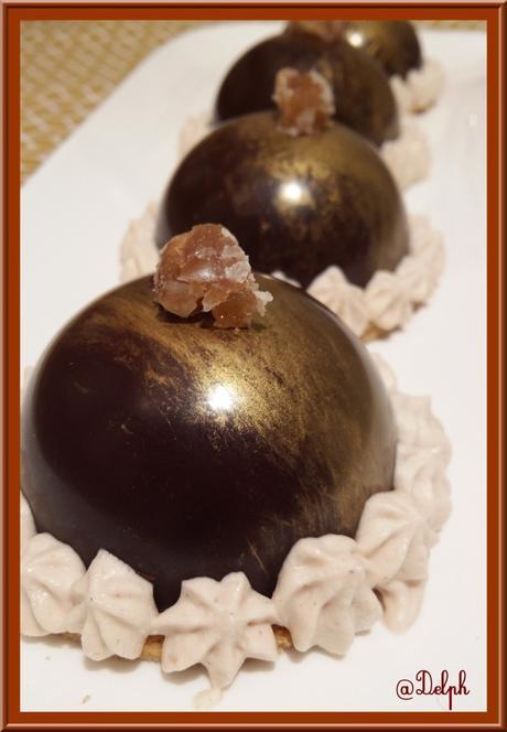 Dômes en chocolat à la mousse de marron
