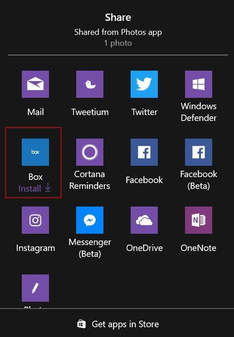 Windows 10 invite cet utilisateur à installer l'application Box (Image : Vitor Mikaelson).