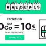 Soldes 2017 : forfait 4G SFR RED avec 10Go à 10€/mois à vie