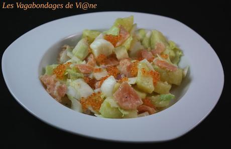 Salade de pommes de terre à l'endive et au saumon