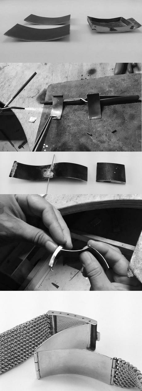 étapes de fabrication d'un fermoir en or pour bracelet en or de montre pour homme