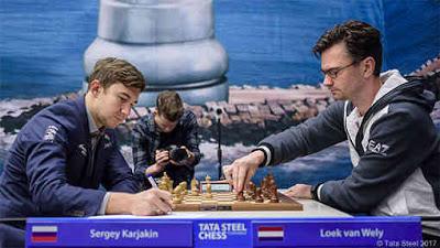 Ronde 3 du Tata Steel Chess : Sergey Karjakin bat Loek Van Wely et rejoint le peloton à 2 points sur 3 - Photo © site officiel