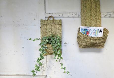 porte plantes en paille deco 