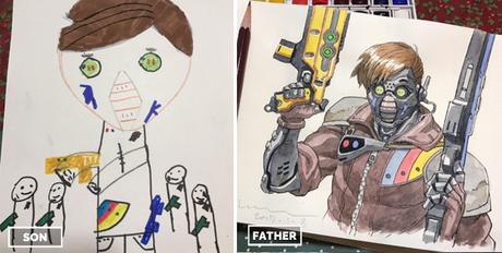 Ce papa illustrateur s’inspire des dessins de son fils