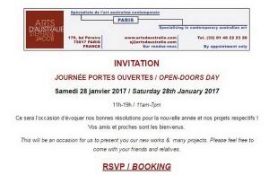 Journées portes ouvertes ARTS D’AUSTRALIE  Stephane JACOB –  Samedi 28 Janvier 2017