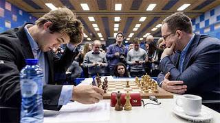 Tata Steel Chess R12: Pavel Eljanov (2755) 0-1 Magnus Carlsen (2840) - Photo © site officiel