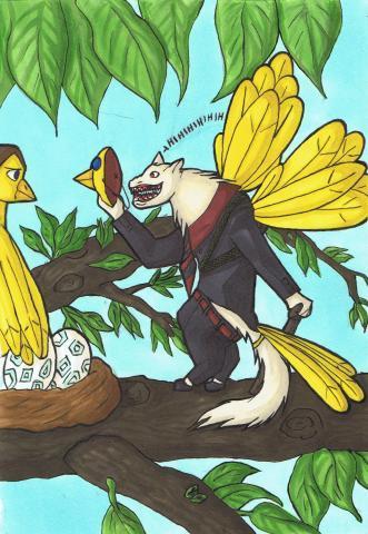 la hyene dandy albinos déguisé a faim...