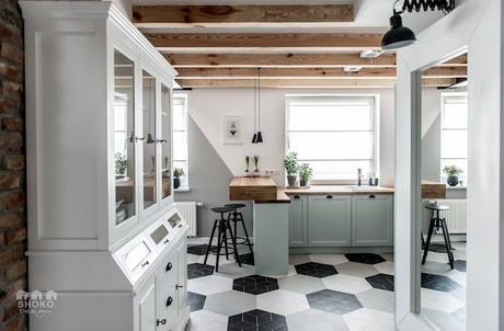 loft scandinave cuisine de campagne moderne
