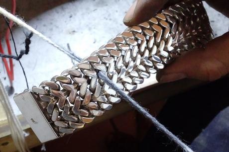 gros bracelet argent à maille gourmette
