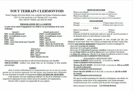 Rando du Foyer rural de Clermont-Pouyguilles (32), le 4 et 5 février 2017