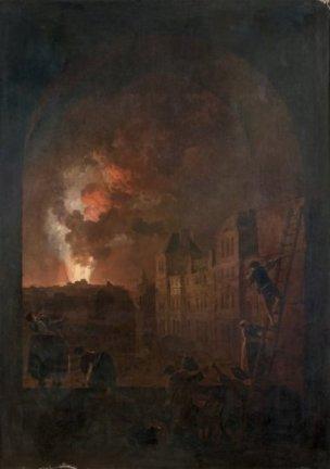 Hubert_Robert_L incendie de l Opera. Interieur de la salle le lendemain de l incendie_1781